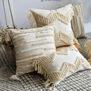GobekUsa Boho Style Tufted Tassles Cotton Linen Cushion Cover for Home Sofa Bed