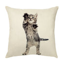 GobekUsa Cute Cat Face Decorative Cushion Cover Soft Linen Pillow for Home Sofa