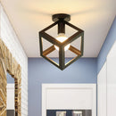GobekUsa Iron Cage Ceiling Light Modern Nordic Retro Black Loft E27 Home Lighting