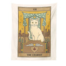 GobekUsa Cat Divination Tarot Card Tapestry Moon Phase Wall Hanging Décor