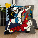 GobekUsa Abstract Embroidery Pillowcase 45x45cm Picasso Decorative Throw Pillows Sofa & Car