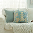 GobekUsa Geometric Chenille Lumbar Pillowcase - Modern Red Gold Jacquard Decor Cover