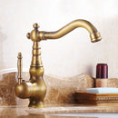 GobekUsa Antique Brass Single Handle Kitchen Sink Faucet Hot & Cold Water Mixer