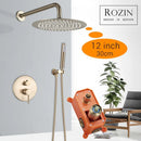 GobekUsa Brushed Gold Rainfall Shower Set with Single Handle Mixer and Embedded Box