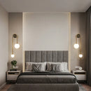 GobekUsa Glass Ball LED Wall Light Modern Brass Decor for Bedroom Living Room