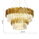 GobekUsa Art Deco Crystal LED Chandelier - 4 Tier Gold Silver Designer Lighting