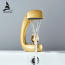 GobekUsa Gold Basin Faucet: Modern Brass Single Handle Mixer Tap for Bathroom