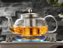 GobekUsa Glass Teapot Set with Stainless Steel Strainer - Heat Resistant Pot for Tea and Coffee