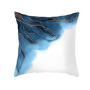 GobekUsa Blue Ink Gold Edge Geometric Cushion Cover - Polyester Throw Pillow Case