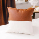 GobekUsa Brown Faux Leather Cotton Cushion Cover 45x45cm/35x50cm Modern Design