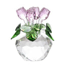 GobekUsa Crystal Rose Flower Dreams Glass Paperweight Bouquet Sculpture
