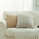 GobekUsa Geometric Chenille Lumbar Pillowcase - Modern Red Gold Jacquard Decor Cover