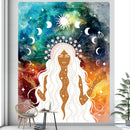 GobekUsa Boho Girl Tapestry: Hippie Yoga Mat, Sofa Blanket, Home Decor Art