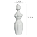 GobekUsa Abstract Character White Ceramics Vase Home Decor Handcrafted Modern Flower Arrangement
