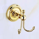 GobekUsa Gold Brass Bathroom Accessories Set: Robe Hook, Paper Holder, Towel Bar, Towel Ring