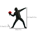 GobekUsa Bansky Flower Thrower Sculpture: Modern Office & Home Decor