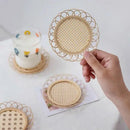 GobekUsa Bamboo Woven Coasters & Storage Basket Set for Kitchen Table Décor