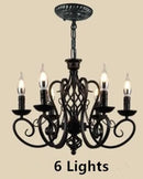 GobekUsa Black Wrought Iron Loft Chandelier for Living Room, Bar, Restaurant - Retro Industrial Style