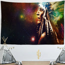 GobekUsa Indian Head Psychedelic Tapestry Wall Hanging for Bohemian Living Room