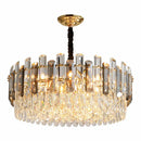 GobekUsa Gray/Clear Crystal K9 LED Pendant Lamp for Modern Luxury Living Room