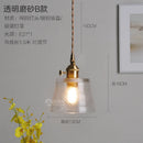 GobekUsa Green Glass LED Pendant Light - Japanese Style Nordic Copper Hanging Lamp