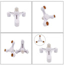GobekUsa 3-in-1 White E27 Lamp Holder Converter Pack - Set of 2
