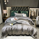 GobekUsa Black Gold Jacquard Egyptian Cotton Bedding Set - 4Pcs