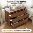 Modern 3-Drawer Nightstand with USB Ports & AC Outlets - Wooden Bedside Table