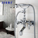 GobekUsa Brass Bathroom Faucet Set with Hand Shower - Wall Mounted Chrome Water Mixer