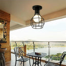 GobekUsa Industrial Black Iron Cage Ceiling Light Flush Mount