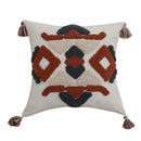 GobekUsa Boho Style Embroidered Pillow Cover with Tassels for Living Room & Bedroom