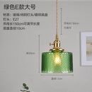 GobekUsa Green Glass Pendant Light Switch Bar Bedroom Copper Hanging Lamp