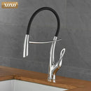 GobekUsa Brushed Nickel Kitchen Faucet Pull Down Single Handle 360° Rotation