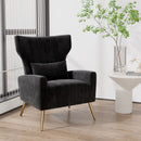 Convertible Accent Chair – Velvet Mid-Century Reading Armchair