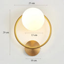 GobekUsa Glass Shade Gold Wall Lamp for Bedroom Loft Design, Up Down Iron LED Wall Lights
