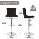 Velvet Swivel Bar Stools with High Backs, Adjustable Height, Water-Resistant Set of 2 (Khaki)