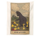 GobekUsa Cat Divination Tarot Card Tapestry Moon Phase Wall Hanging Décor