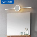 GobekUsa LED Wall Lamps - White/Black Iron & Aluminum Base, Acrylic Shade, Mirror Lights