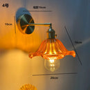 GobekUsa Amber Glass LED Wall Light Fixtures On/Off Switch Nordic Modern Sconce