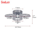 GobekUsa Crystal LED Ceiling Light Rings - Stainless Steel Plafonnier Lamp