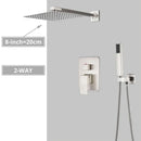GobekUsa Brushed Nickel Shower System with Rain Shower Head for Wall Mounted Bathroom