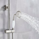 GobekUsa Brushed Nickel Shower Faucet Set with Rainfall Shower Head & Hand Held Mixer