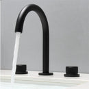 GobekUsa Black & Brushed Gold Basin Faucets: Total Brass 3-Hole Waterfall Sink Faucet