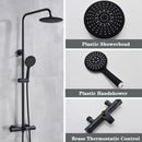 GobekUsa Black Shower Faucet Set with Thermostatic Control and 8" Rainfall Head
