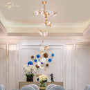 GobekUsa Branch Glass Chandelier LED Lights for Living Room Dining Staircase Villa