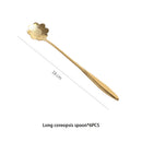 GobekUsa Gold Flower Stainless Steel Teaspoons Set for Coffee, Desserts, and Ice Cream