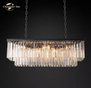 GobekUsa LED Rectangular Crystal Chandelier for Dining Living Kitchen Island