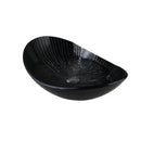 GobekUsa Black Glass Bathroom Sink Set with Hand Painted Design & Waterfall Faucet