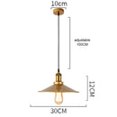 GobekUsa Gold Wrought Iron Chandelier Pendant Light, E27 LED, Nordic Retro Style