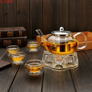 GobekUsa Glass Teapot Set with Stainless Steel Strainer - Heat Resistant Pot for Tea and Coffee